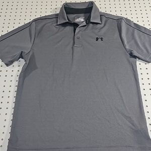 Under Armour Loose Fit Polo Gray and Black Sz M